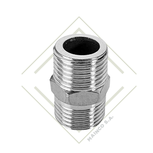 niple, hexagonal, machon, doble, roscado, npt, ss316, acero, inox, inoxidable, mainco, guatemala, genebre,