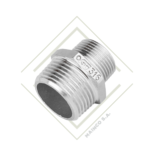 niple, hexagonal, reducido, acero, inox, inoxidable, mainco, gebebre, macho, guatemala