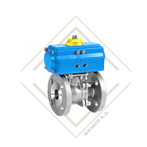 valvula, bola, 2 pcs, bridada, flangeada, flanshada, flange, acero, inox, inoxidable, genebre, mainco, guatemala, neumatica, actuador,