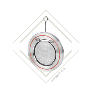 valvula, retencion, clapeta, wafer, acero, inox, inoxidable, mainco, genebre, guatemala