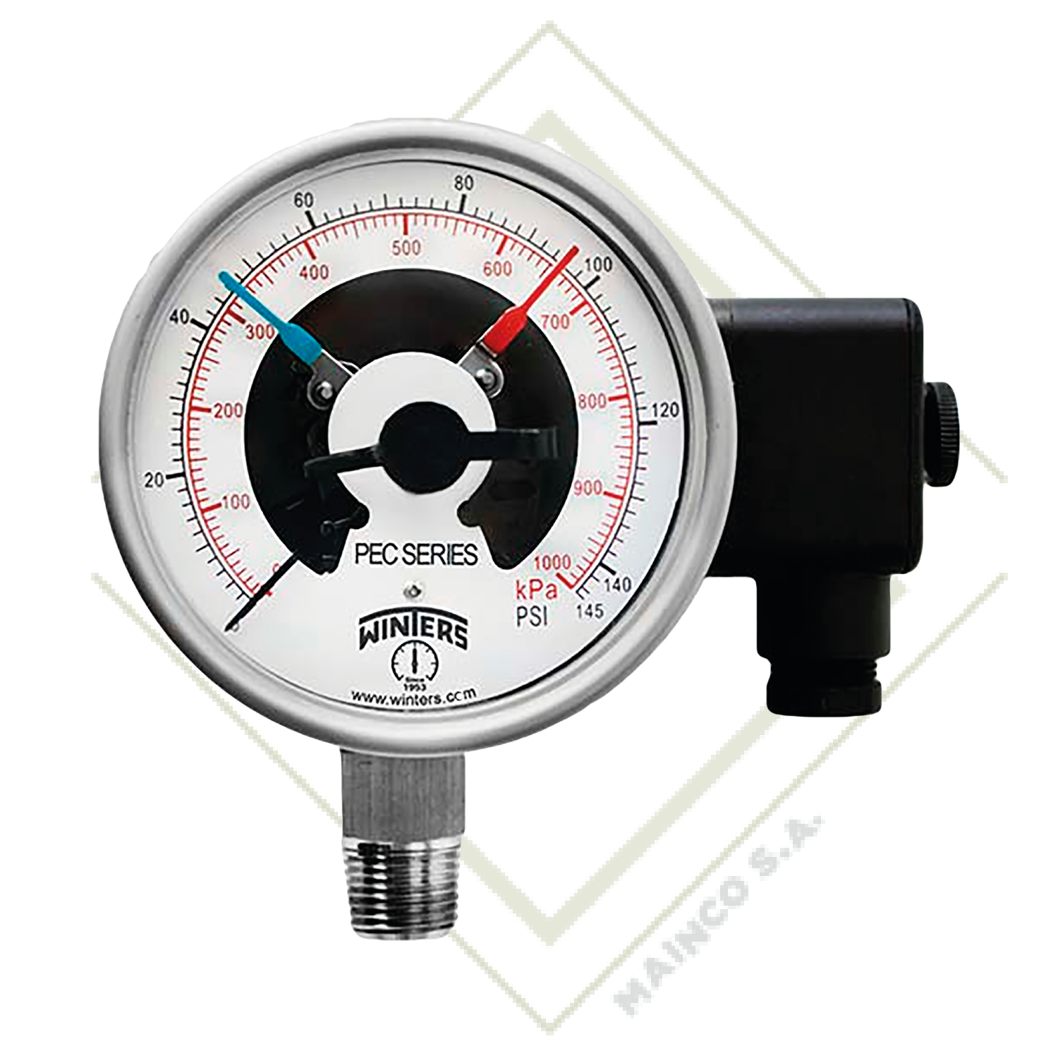 Manómetro PEC  de Acero Inoxidable con contactos Eléctricos