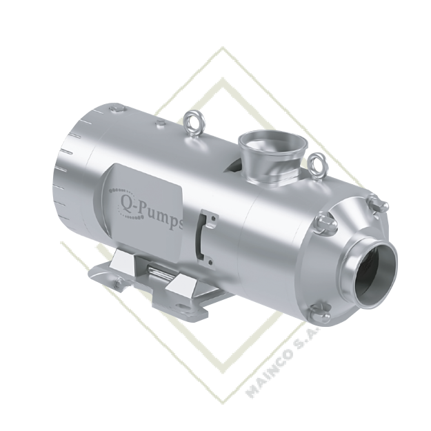 bomba, desplazamiento, positivo, doble, tornillo, qts, qpump, q-pump, alimenticia, alimentos, mainco, acero, inox, inoxidable, solidos, viscoso, liqui